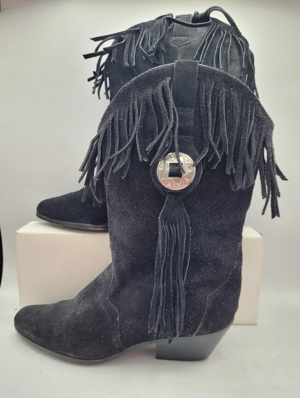 Silver Star Collection Houston leather fringe boots size 9 - Picture 4 of 16